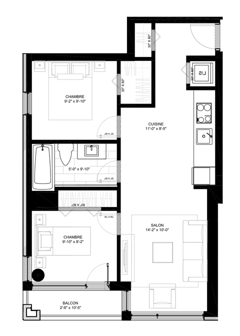 floor plan of the upper level of the home including the living room and dining room